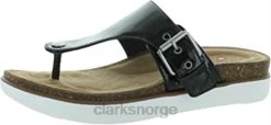 Clarks kvinner dame elayne step hvit lakk clarks svart lakk 8N86P183 svart lakkskinn