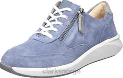 Clarks kvinner denim blå sde clarks un rio sneaker med glidelås for kvinner 8N86P2979 denim blå sde