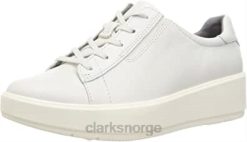 Clarks kvinner hvit clarks layton-sneaker for kvinner 8N86P352 hvitt skinn