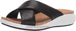 Clarks kvinner kvinner un bali go slide sandal clarks svart skinn 8N86P749 Svart lær