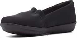 Clarks kvinner kvinners ayla shine loafer flat svart tekstil clarks 8N86P230