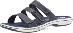 Clarks kvinner kvinners brinkley coast slide sandal clarks marineblå syntetisk 8N86P2887 marine syntetisk