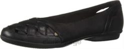 Clarks kvinner kvinners gracelmaze ballett flat clarks svart skinn 8N86P1487 Svart lær