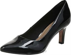 Clarks kvinner kvinners illeana tulipan uniform kjole sko clarks svart pat 8N86P543 svart klapp