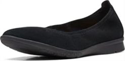 Clarks kvinner kvinners jenette ease ballett flat clarks svart semsket skinn 8N86P7