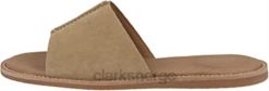 Clarks kvinner kvinners karsea mule lysbilde sandal clarks lys tan semsket skinn 8N86P29 lett brunt semsket skinn