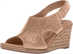 Clarks kvinner kvinners lafley rosen plattform clarks sand skinn 8N86P1373 sandskinn
