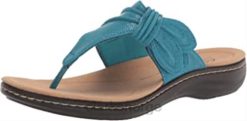 Clarks kvinner kvinners laurieann rae flat sandal turkis tekstil clarks 8N86P310