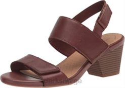 Clarks kvinner kvinners lorene lyshælte sandal Clarks tan skinn 8N86P1157 brunt skinn