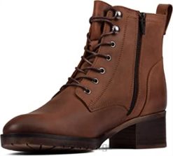 Clarks kvinner kvinners mila blondestøvler clarks mørkt brunt skinn 8N86P1237 mørkt brunt skinn