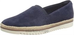 Clarks kvinner kvinners serena paige loafer marine semsket skinn clarks 8N86P742 marineblå semsket skinn