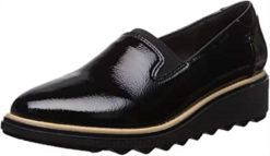 Clarks kvinner kvinners sharon dolly loafer svart syntetisk patent clarks 8N86P254