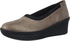 Clarks kvinner kvinners steg rose himmel plattform clarks tinn tekstil 8N86P2573 tinn tekstil