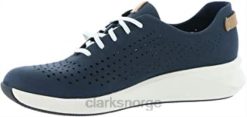 Clarks kvinner kvinners un rio slipssko clarks marineblå nubuck 8N86P191 marineblå nubuck