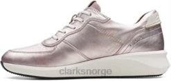 Clarks kvinner kvinners un rio sprint platina metallisk skinn clarks platina metallisk skinn 8N86P199 platina metallisk skinn
