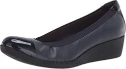 Clarks kvinner marine skinn elpalm loafer clarks for kvinner 8N86P300 marine skinn