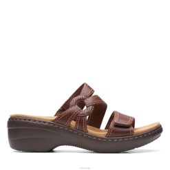 Clarks kvinner mørk brun lea clarks merliah korall 8N86P3280 mørk brun lea