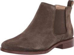 Clarks kvinner mørk oliven semsket skinn clarks kvinners taylor shine chelsea boot 8N86P1320 mørk oliven semsket skinn