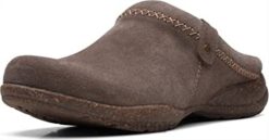 Clarks kvinner mørk taupe semsket skinn clarks roseville ekko tresko for kvinner 8N86P243 mørk taupe semsket skinn