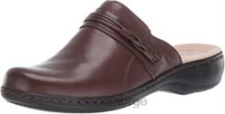 Clarks kvinner mørkebrunt skinn clarks kvinners leisa kløver tresko 8N86P2152 mørkebrunt skinn