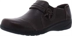 Clarks kvinner mørkebrunt trommelt skinn clarks dame cheyn madi slip-on loafer 8N86P59 mørkebrunt tumlet skinn