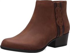 Clarks kvinner mørkt brunt skinn adreena lilla ankelstøvlett clarks for kvinner 8N86P1316 mørkt brunt skinn