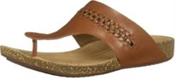 Clarks kvinner mørkt brunt skinn clarks un perri vibe flip-flop for kvinner 8N86P1264 mørkt brunt skinn