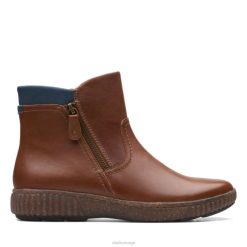 Clarks kvinner mørkt tan leather clarks magnolia haley mørk tan leather 8N86P6139 mørkt brunt skinn
