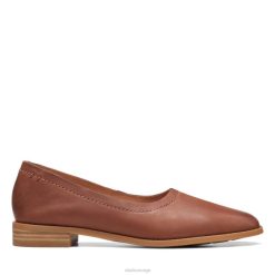Clarks kvinner mørkt tan leather clarks pure walk dark tan leather 8N86P6112 mørkt brunt skinn