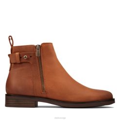Clarks kvinner mørkt tan leather memi lo mørk tan leather clarks 8N86P6204 mørkt brunt skinn