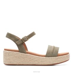 Clarks kvinner oliven semsket skinn clarks kimmei stitch oliven semsket skinn 8N86P5216 oliven semsket skinn
