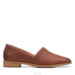 Clarks kvinner pure belle dark tan leather clarks dark tan leather 8N86P5981 mørkt brunt skinn