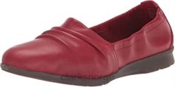 Clarks kvinner rødt skinn dame jenette rubin loafer clarks 8N86P852 rødt skinn