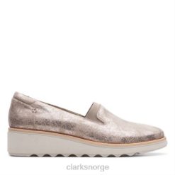 Clarks kvinner sharon dolly clarks tinn metallisk tekstil 8N86P3879 tinn metallisk tekstil