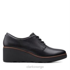 Clarks kvinner sort skinn mazy hyannis clarks 8N86P3988 Svart lær