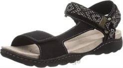 Clarks kvinner svart sde clarks amanda step sandal for kvinner 8N86P984 svart sde