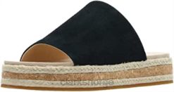 Clarks kvinner svart semsket clarks botanisk iris damesandaler 8N86P80 svart semsket skinn