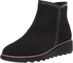 Clarks kvinner svart semsket skinn for kvinner sharon heights motestøvel Clarks 8N86P380 svart semsket skinn
