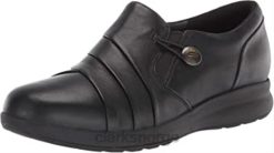 Clarks kvinner svart skinn clarks kvinner un adorn loopun adorn loop loafer 8N86P2528 Svart lær