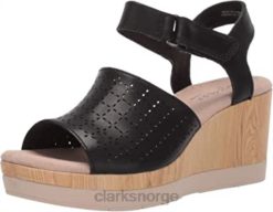 Clarks kvinner svart skinn kvinners cammy glory kile sandal clarks 8N86P1540 Svart lær