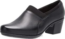 Clarks kvinner svart skinn tekstil kombi dame emslie summit loafer clarks 8N86P2412 svart skinn tekstil kombi