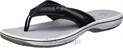 Clarks kvinner svart syntetisk clarks brinkley sun flip-flop for kvinner 8N86P2848 svart syntetisk