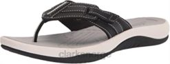 Clarks kvinner svart syntetisk clarks sunmaze tusenfryd flip-flop for kvinner 8N86P2664 svart syntetisk