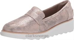 Clarks kvinner tinn semsket clarks dame sharon gracie pen ny loafer 8N86P2968 semsket skinn i tinn