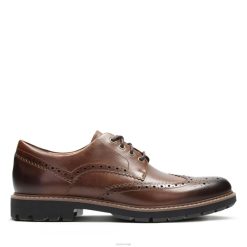 Clarks menn batcombe wing mørk tan skinn clarks 8N86P3558 mørkt brunt skinn
