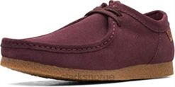 Clarks menn burgunder semsket skinn clarks menn shacre ii run moccasin 8N86P1915 burgunder semsket skinn