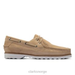 Clarks menn clarks durleigh seil taupe semsket skinn 8N86P4474 taupe semsket skinn
