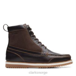 Clarks menn clarks durston hi mørkebrunt skinn 8N86P4546 mørkebrunt skinn