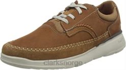 Clarks menn clarks gaskill sneaker med blonder for menn tan nubuck 8N86P1826 tan nubuck