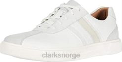 Clarks menn clarks herre un costa band sko hvitt skinn semsket skinn kombi 8N86P106 hvitt skinn semsket kombi